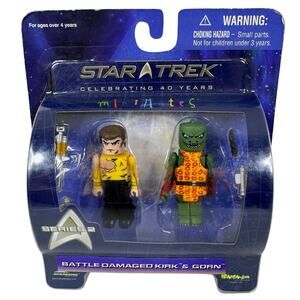 Star Trek Minimates Damaged Kirk and Gorn Set 2007 Art Asylum Series 2